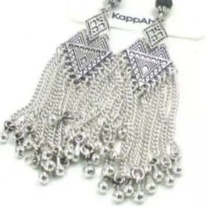 New KappAhl Tribal Boho Tassel Dangle Earrings